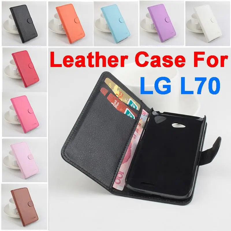 Litchi для LG L70 чехол хорошее качество Новый кожаный + жесткий корпус мобильного