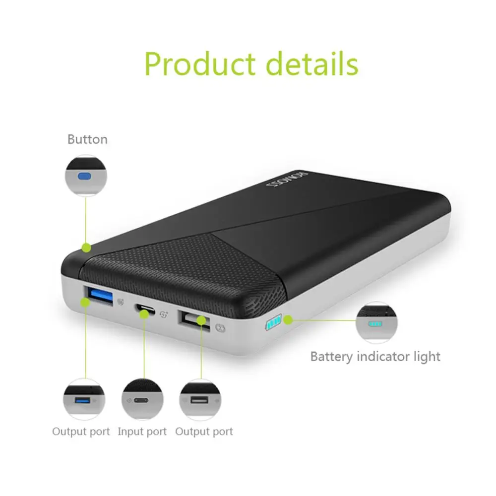 ROMOSS PIE20 PRO 20000 мАч Мобильный Внешний аккумулятор QC3.0 PD3.0 для iPhone8 внешний Type c