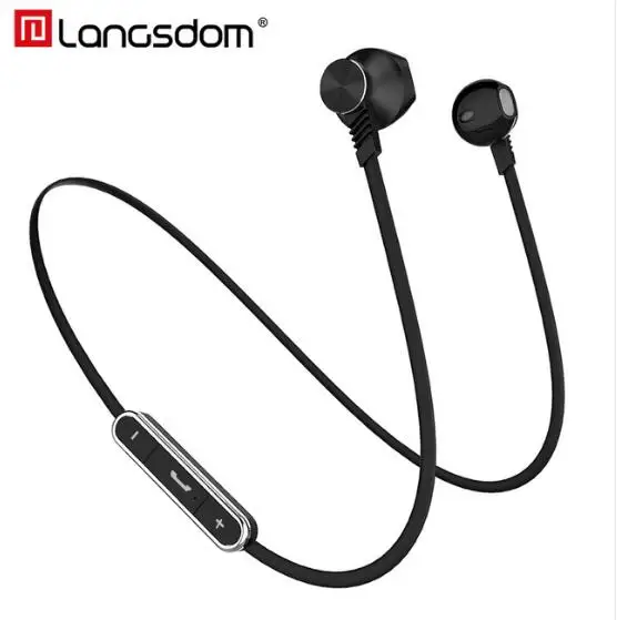 Langsdom L5 Sports Bluetooth Earphone Sweatproof Metal Wireless Headset super Bass Stereo Headphones with Mic for iPhone Android |