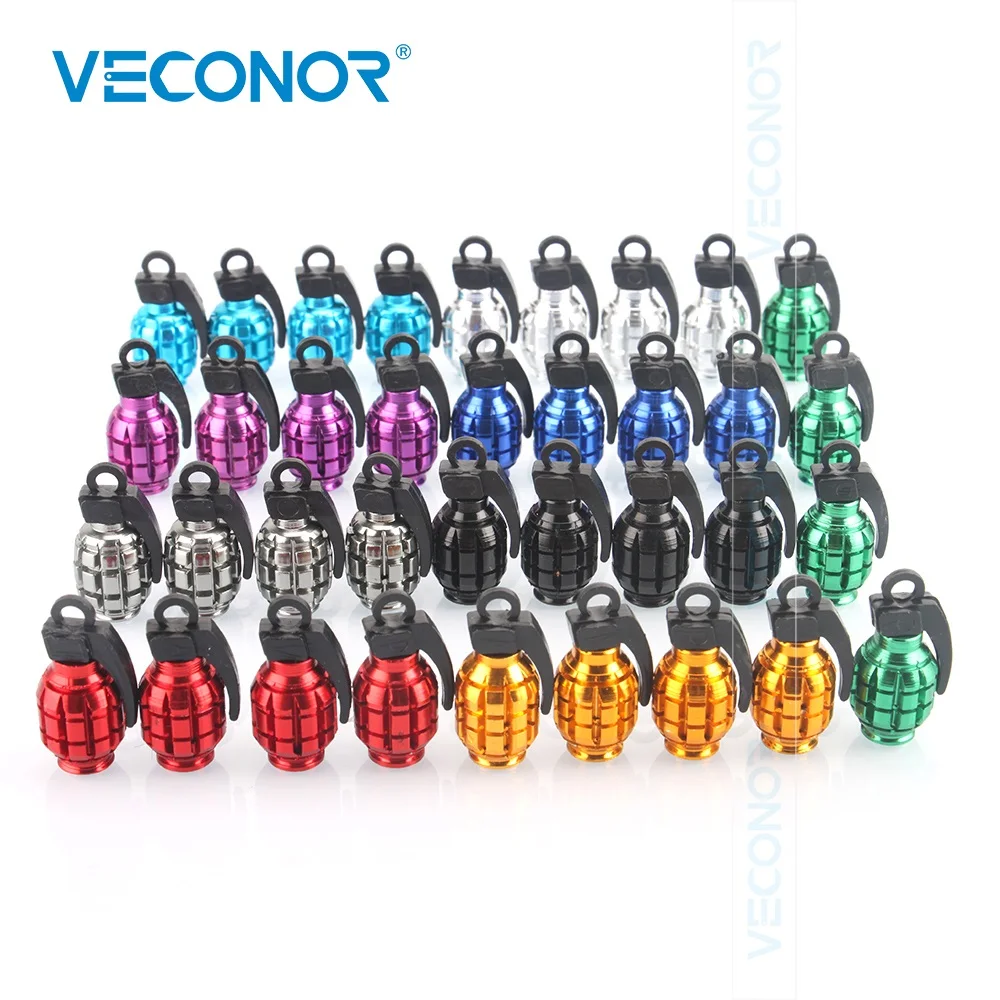 Колпачки для клапанов 4 шт. декоративные шины в форме гранаты разноцветные