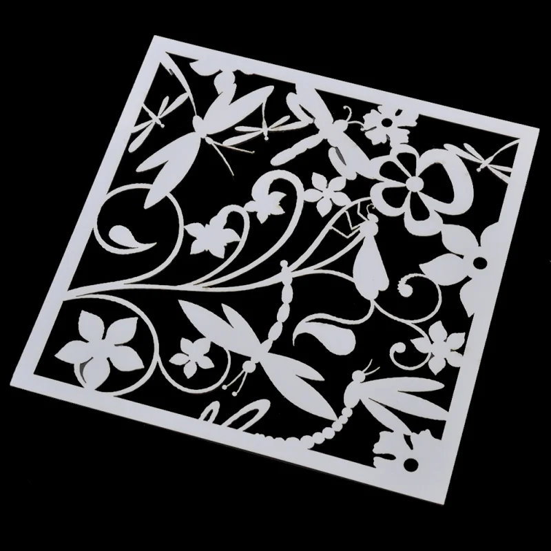 Она любит новые пластиковые цветы Многослойные трафареты сделай сам для