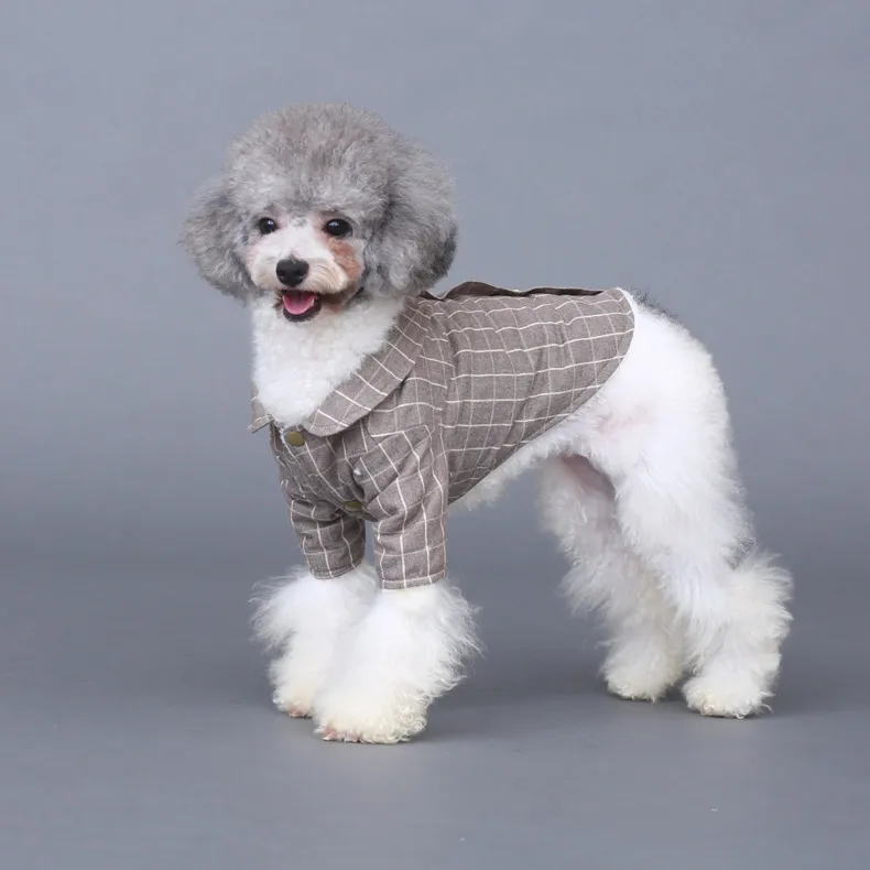 Британский Стиль Собаки Кошки классный модный костюм с рисунком решетка для