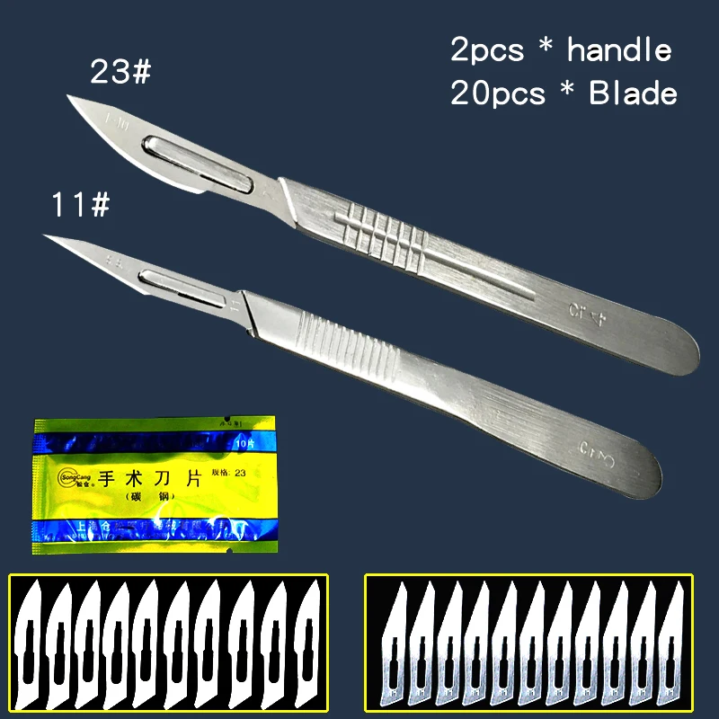 Scalpel-steel-1123 Одноразовый животный хирургический нож для скальпеля, хирургический нож для скальпеля, многофункциональный инструмент для скрапбукинга - Цвет: Scalpel-steel-1123