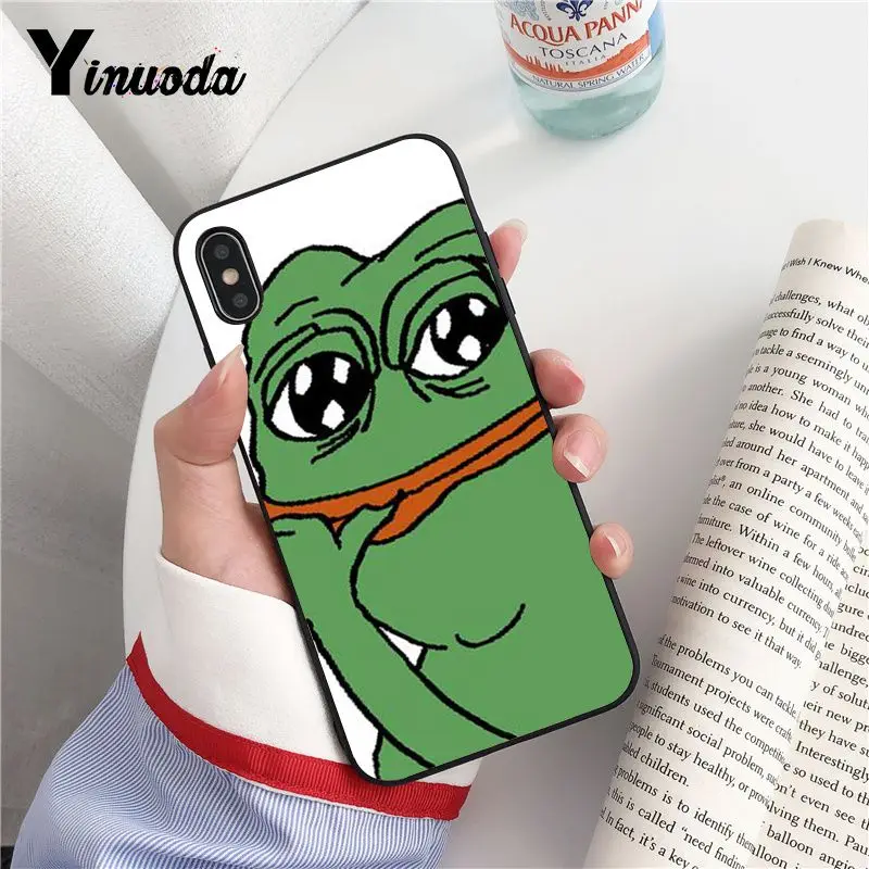 Yinuoda интернет Meme Smug Frog Pepe TPU Мягкий силиконовый черный чехол для телефона iPhone 6S 6plus