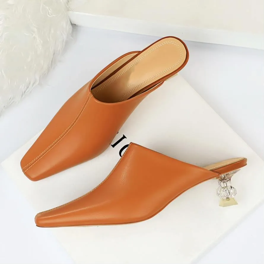 EOEODOIT на среднем каблуке ботинки каблуках квадратный носок Шлепанцы без шнуровки