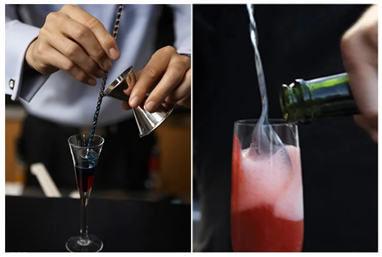 Нержавеющая сталь Коктейльная ложка для смешивания длинный спиральный узор