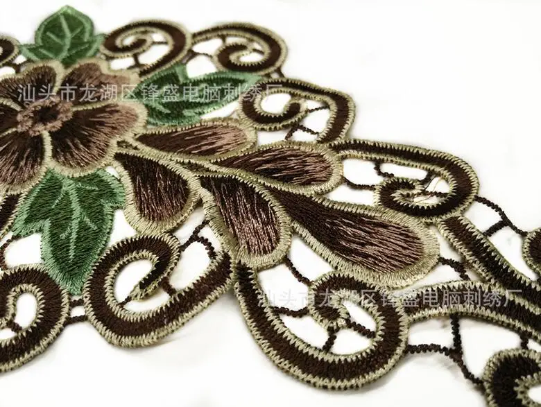 1 шт. кружевной воротник с вышивкой 26 х14 см | Дом и сад