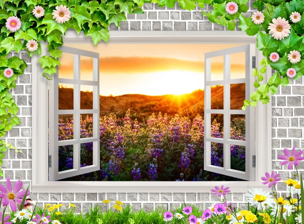 Classic Home Decor Bedroom Decoration 3D Curtain Lavender Sunset Window Curtains For | Дом и сад