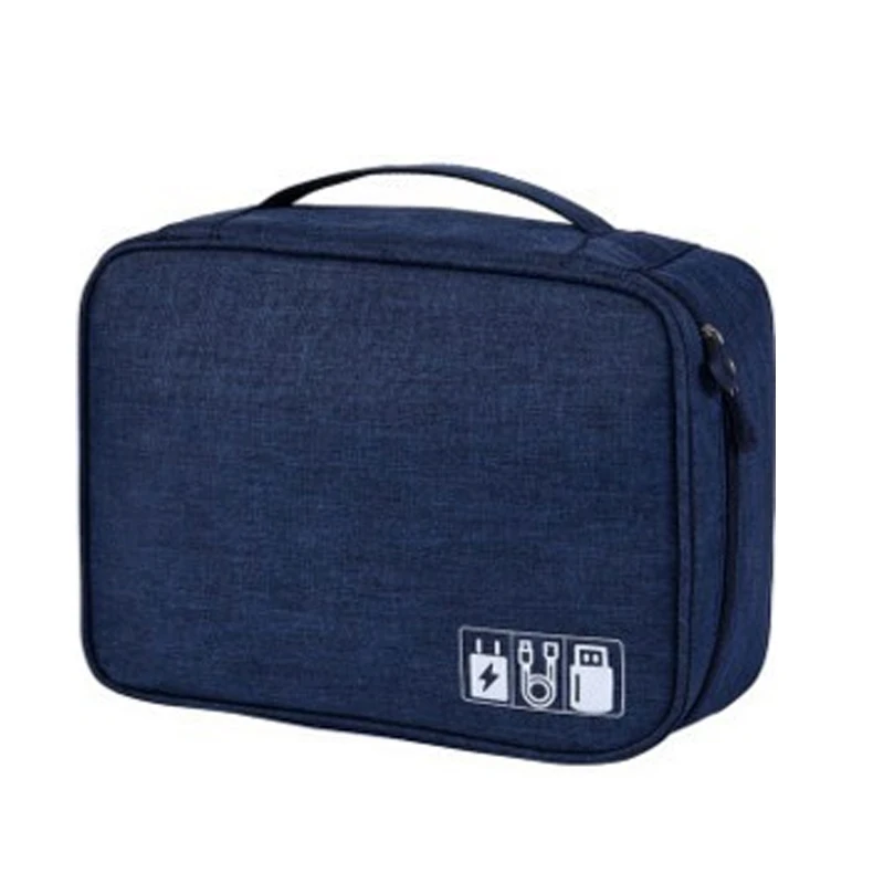 Navy Wobag, новинка, электронные аксессуары, дорожная сумка, органайзер для даты, линия, SD карта, USB кабель, цифровое устройство, сумка, полиэстер, мужская, дорожная - Цвет: Navy