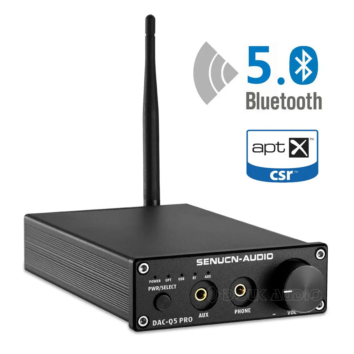 Nobsound Мини Bluetooth 5,0 USB DAC аудиодекодер стерео hifi-усилитель для наушников оптический AUX черный/серебристый