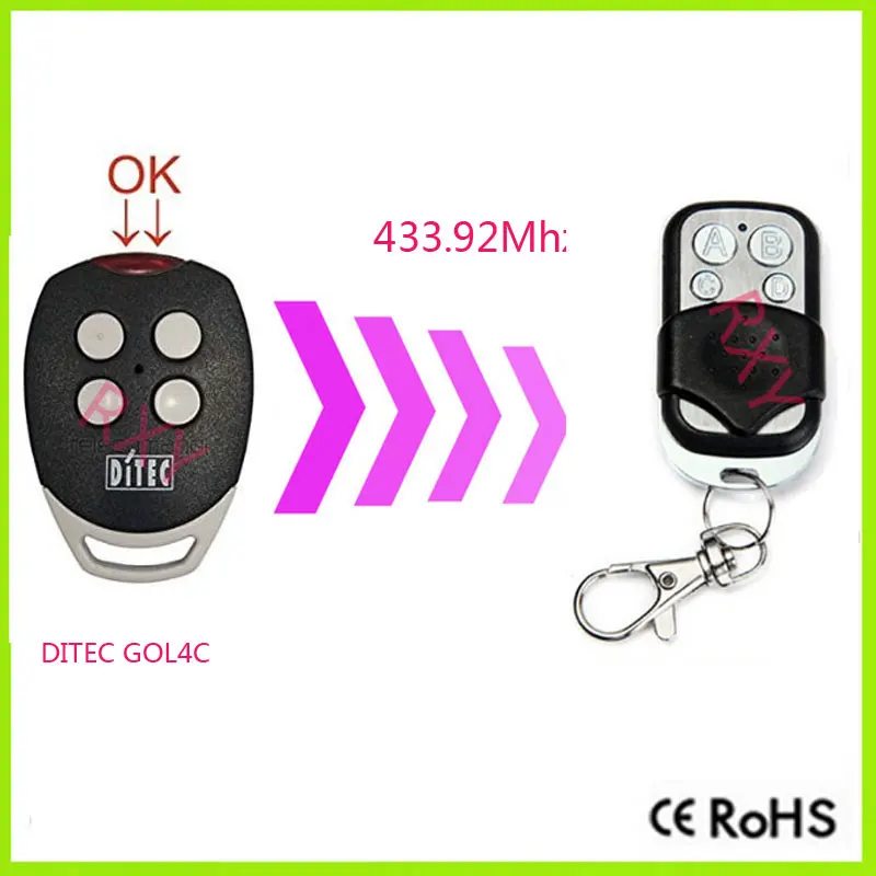 

DITEC GOL4C Remote Control Transmitter Replacement Garage Door DITEC GOL4C 433.92mhz Remote Control
