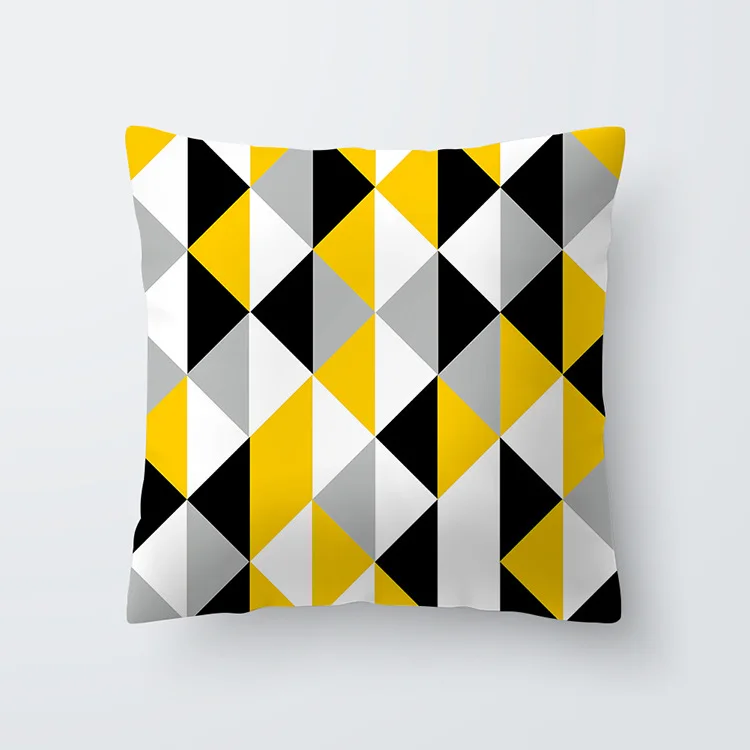 Yellow pillowcse 09 Летние лист ананаса Цветочный принт чехлы на заказ в виде геометрических фигур желтый черепа пледы Декоративная Наволочка размером 45*45, домашний декор - Цвет: Yellow pillowcse 09