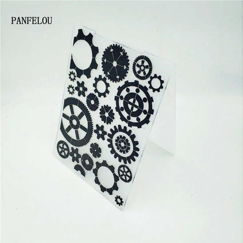 

PANFELOU Easter The Gear park Embossing folders Plastic For Scrapbooking DIY Template Fondant Cake Photo Album Card Making