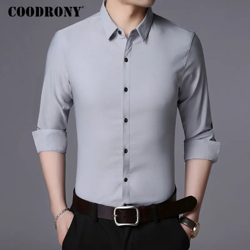 Рубашка COODRONY мужская с длинным рукавом деловая Повседневная Классическая блуза