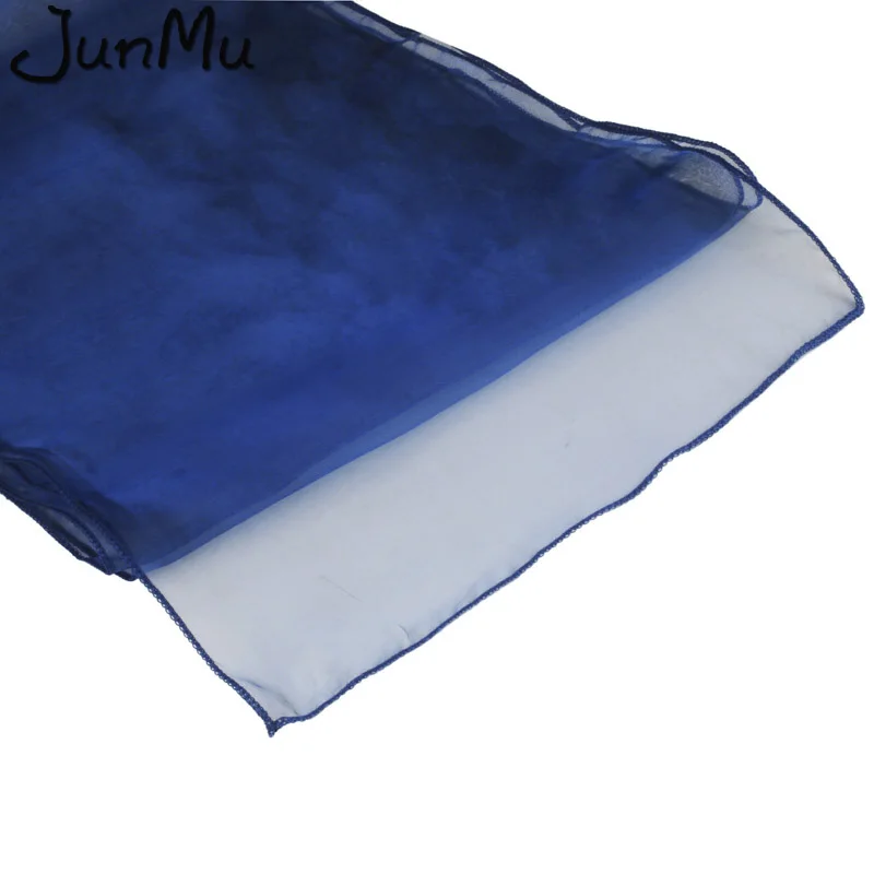 navy blue 5 шт./лот изящная ткань органза 30 см x 275 см узкая скатерть из органзы подлокотники лента для свадьбы для вечеринки, дня рождения Рождество Декор - Цвет: navy blue
