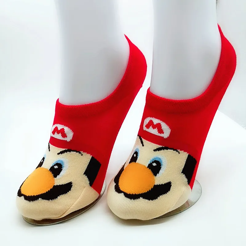 Носки с героями аниме «Super Mario Bros», Гарфилд Кумамон, забавный мультфильм, невидимый, calcetines mujer cortos, весна-лето, модные хлопковые носки