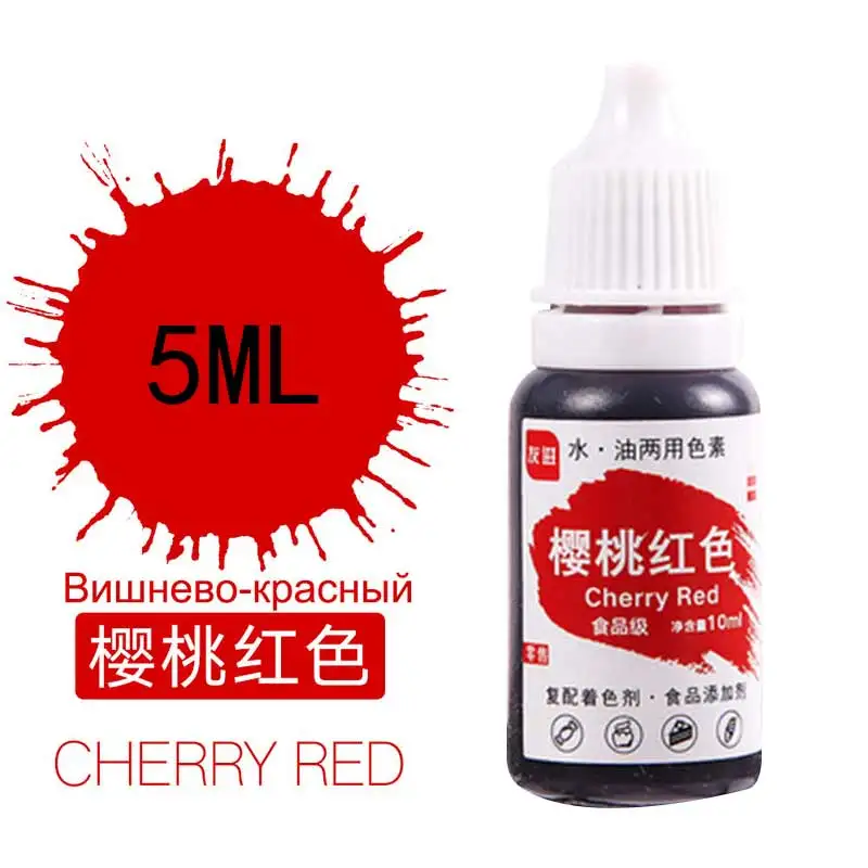 Cherry Red 5ML 10 мл пищевой красящий Макарон Крем вишня красный съедобный пигмент ингредиенты инструменты для украшения выпечки, торта помадка, кондитерские изделия инструмент - Цвет: Cherry Red 5ML