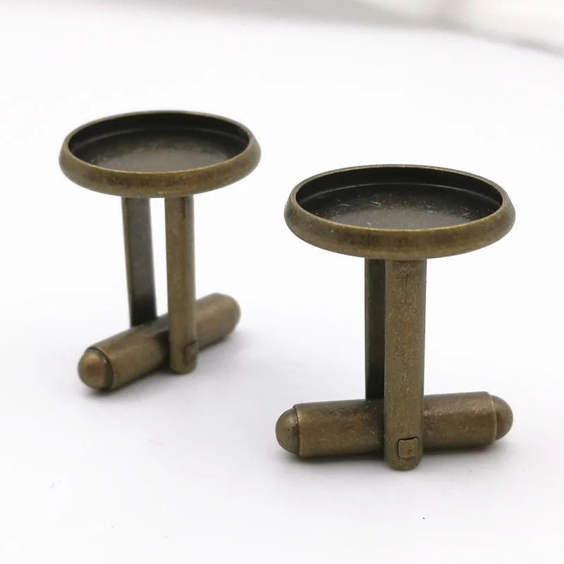 Fit 12/14/16/18/20 mm Round French Cufflinks Blank Settings Antique bronze Copper Base DIY Jewelry Accessories | Украшения и