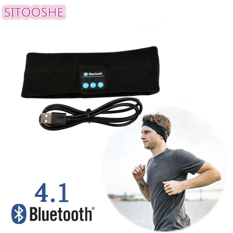 Беспроводные Bluetooth наушники SITOOSHE головной убор для сна мягкая теплая спортивная