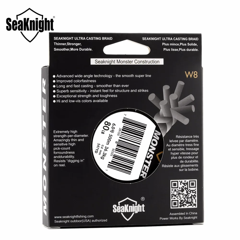 SeaKnight Монстр W8 500 м плетеная рыболовная леска из ПЭ 8 strands супер прочная Широкий