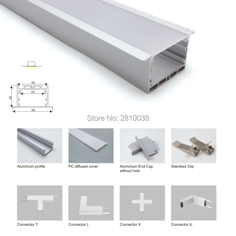 100X2 м наборы/лот линейный свет led алюминиевый канал большой Т Стиль светодиодный