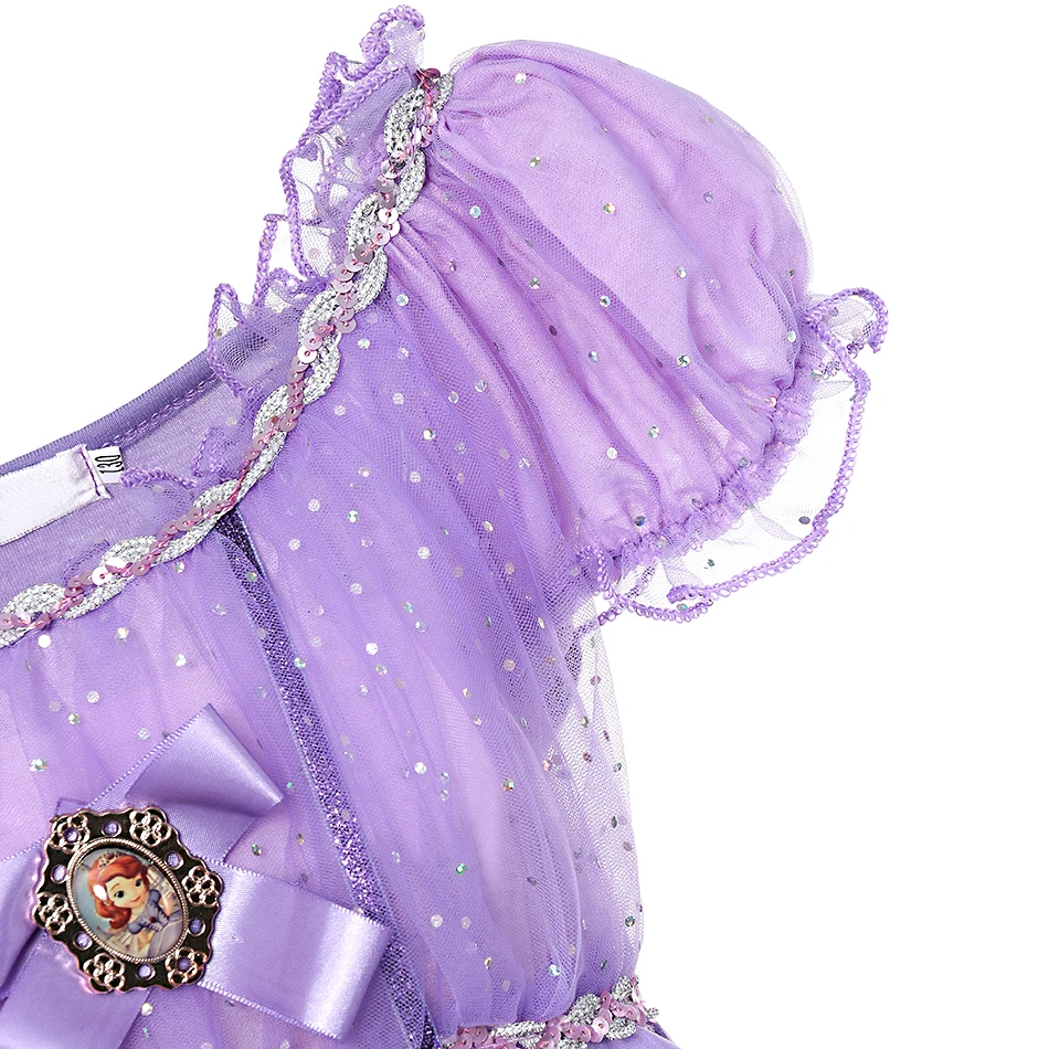 YOFEEL Girls Princess Sofia Dress Child Sequins Flowers Ball Gown Kids Halloween Party Clothing Cosplay Cartoon Costume Dresses | Детская