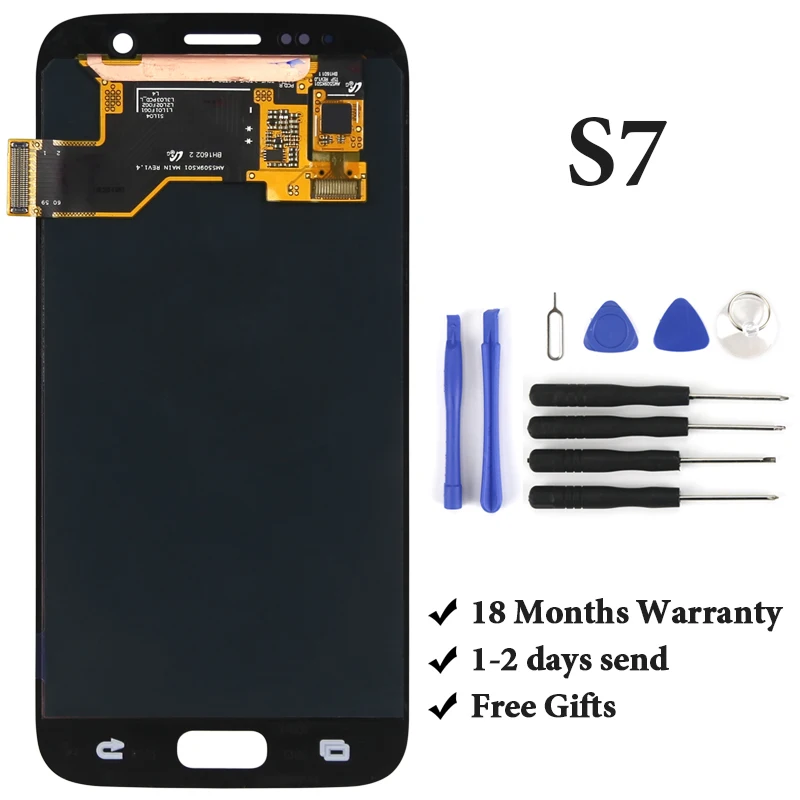 100% Tested For S7 LCD Dispaly With Frame With Touch Screen Assembly For S7 G930F LCD Screen Super AMOLED