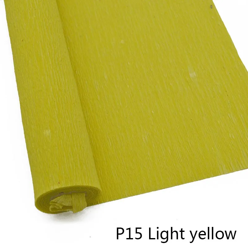 light yellow 2,5 м DIY гофрированная бумага для изготовления цветов Упаковка цветов упаковочный материал ручная работа оберточная бумага рулон Ремесло Декор - Цвет: light yellow