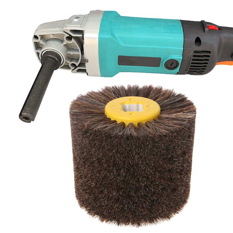 

100mmx120mm Deburring Horsehair Round Brush Head Polishing Grinding Buffing Wheel Woodworks Woodworking Tool-m18