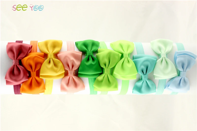 Seeyoo 20 шт./лот DIY Grosgrain лента Детская повязка на голову с бантом головные повязки