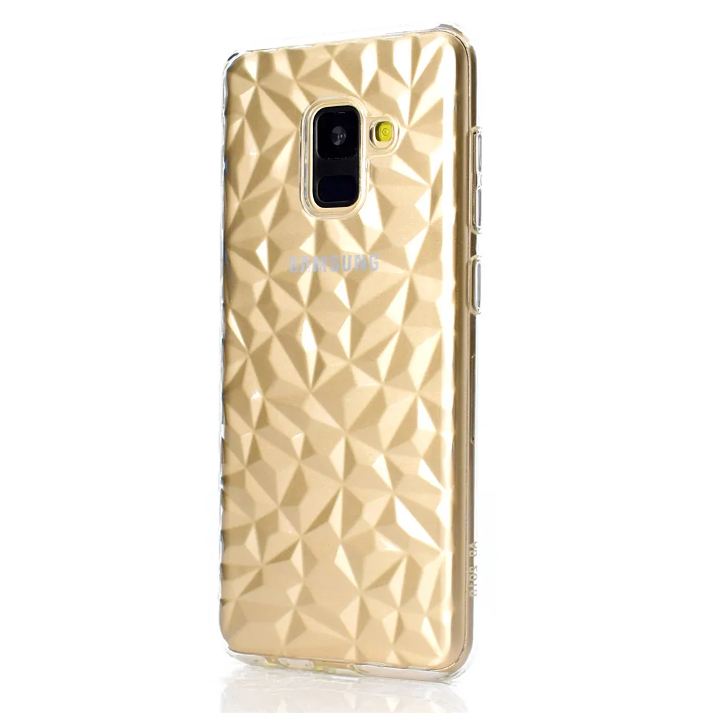 Shockproof 3D Diamond Grain Crystal Texture Silicone Case for Samsung A5 A6 A8 2018 Plus A9 STAR Soft TPU Capa |