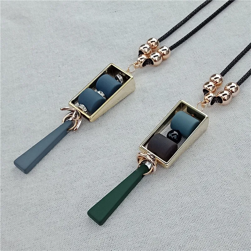 Длинная цепочка ожерелье новинка 2018 винтажный геометрический дизайн