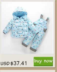 Winter Children Clothing Set Russia Baby Girl Snow Suit Sets Boy's Outdoor Sport Kids Down Coats Jackets+trousers-30degree
