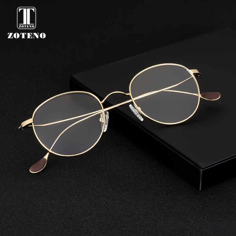 Женские оправы для очков из сплава Модные круглые золотые прозрачные