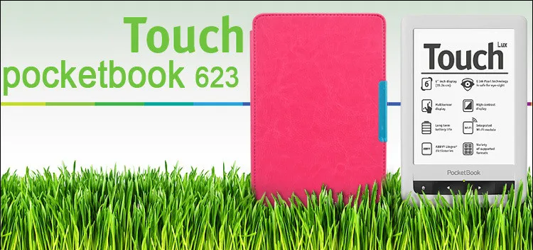 200 шт/партия magent защитный кожаный чехол для PocketBook touch 622/touch lux 623 смешанный цвет