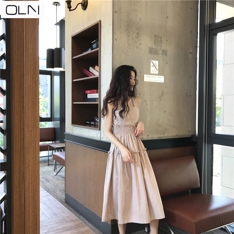 Корейское летнее платье vestidos Новое поступление универсальное нежное Розовое