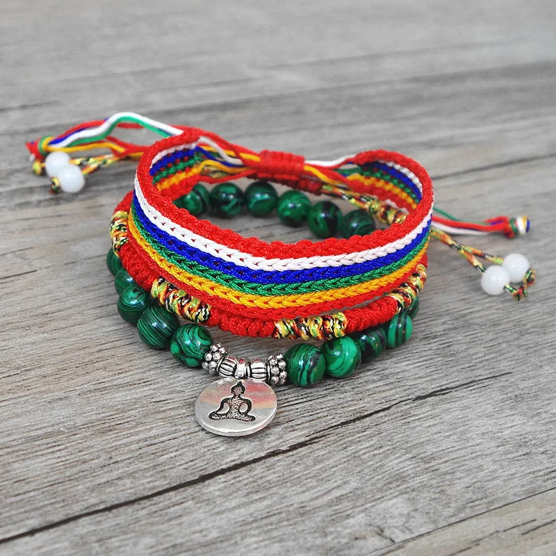 Женский и мужской браслет Malachite из бусин 3 шт./компл. 8 мм|strand bracelets|mala braceletbracelet women |