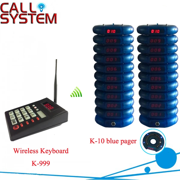 

Wireless service taking meals calling equipment 1 set with 1 keyboard and 20 pagers 433.92mhz