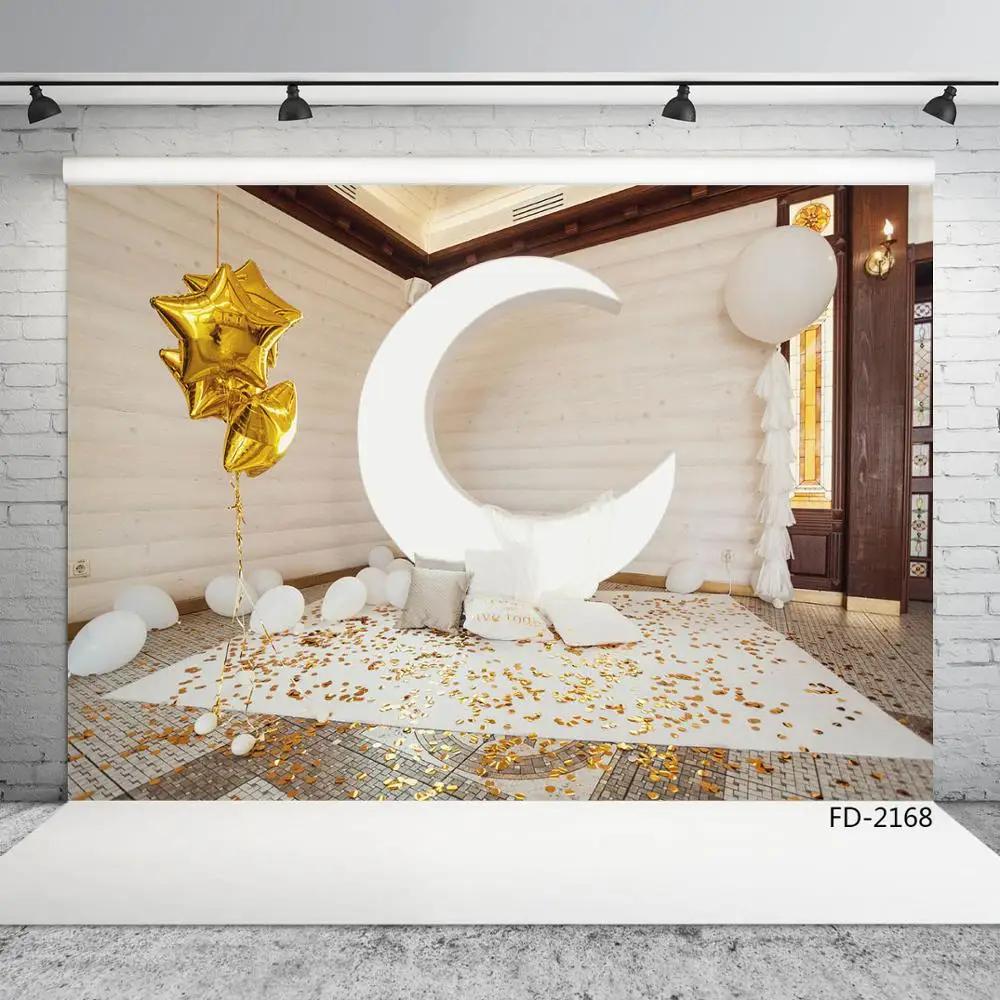 Фотофон с лунным декором на день рождения виниловые фотофоны для фотостудии