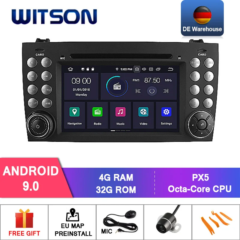 PX5 8 Core 64GB ROM DE со! WITSON PX5 Android 9,0 DPS автомобильный DVD для Benz R171 W171 Benz SLK R171 SLK200 gps плеер Восьмиядерный 4 Гб ram+ 64 Гб 8 - Цвет: PX5 8 Core 64GB ROM