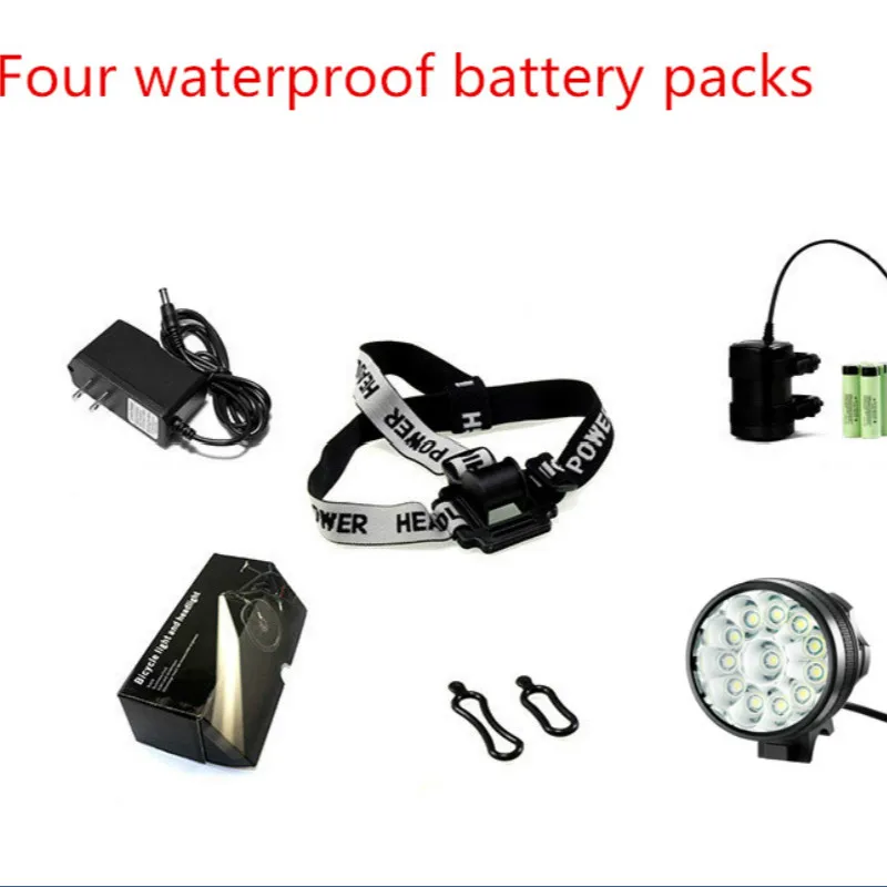 Beli Panas Lampu Sepeda 12x XM-L T6 LED Lampu Sepeda 9400 Lumen Sepeda Gunung Memancing Lampu 9600M Ah Tahan Air Dan Charger