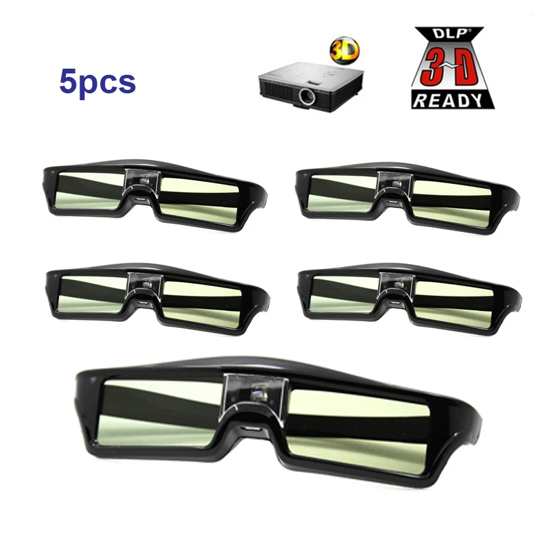 Бесплатная доставка! 5 шт. активный затвор 144 Гц 3D очки для Acer/BenQ/Optoma/View Sonic/Dell DLP-Link
