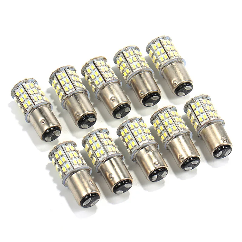 10 шт./лот супер яркий BAY15D 1157/BAY15D/P21/5 Вт автомобилей Хвост стоп 64 SMD светодиодные