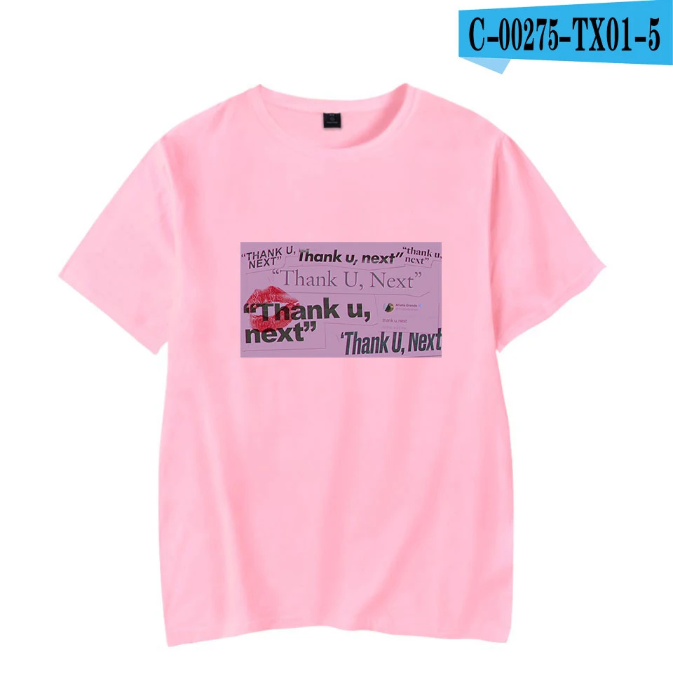pink Новинка, повседневные футболки с принтом Ариана Гранде, женская и мужская одежда,, топы с коротким рукавом, Kpop футболки, плюс размер, на заказ - Цвет: pink