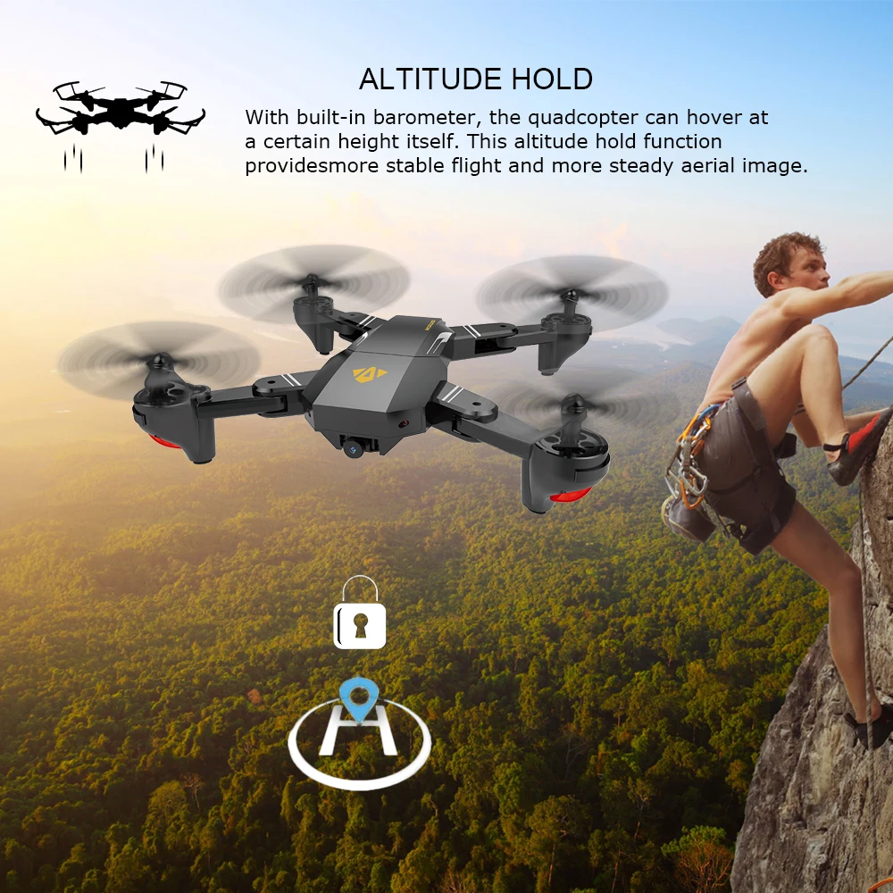 VISUO XS809W XS809HW Wifi FPV складной селфи Дрон с камерой стабилизация высоты RC
