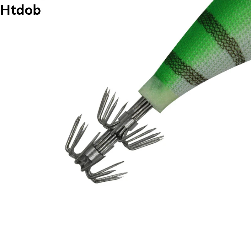 Htdob 10 шт. светящиеся Джиги для кальмара, жесткие рыболовные приманки 3,5# приманки для кальмара, джиг крючки, светящиеся Джиги для кальмара, рыболовные приманки для моря, искусственные