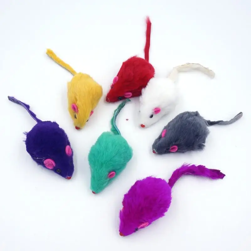 

ANGRLY 5pcs Creative False Mouse Pet Cat Toys Cheap Mini Funny Playing Toys For Cats Kitten Multi color random Size 5*2Cm