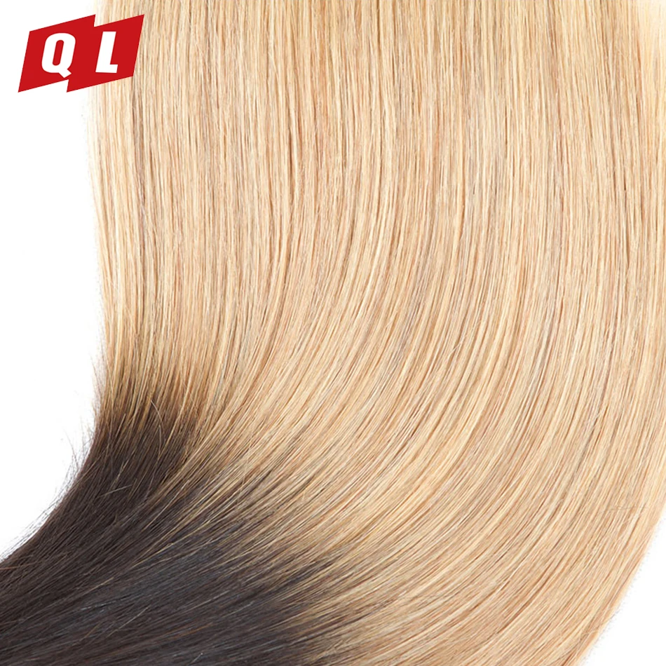 QLOVE волос 4 шт. 1B/27 прямо бразильский не Волосы remy ткань 100% натуральные волосы 3