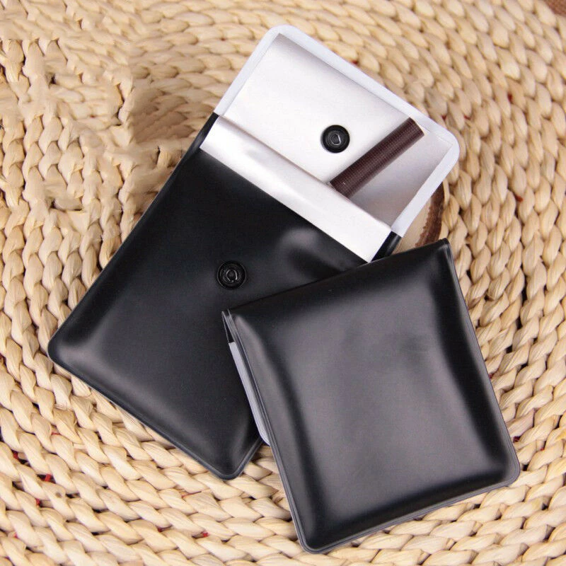 2Pcs Black Ashtrays Bags Smoking Cigarette Tobacco Fireproof Portable PVC Ash Storage Tools for Outdoor Dating Shopping | Дом и сад
