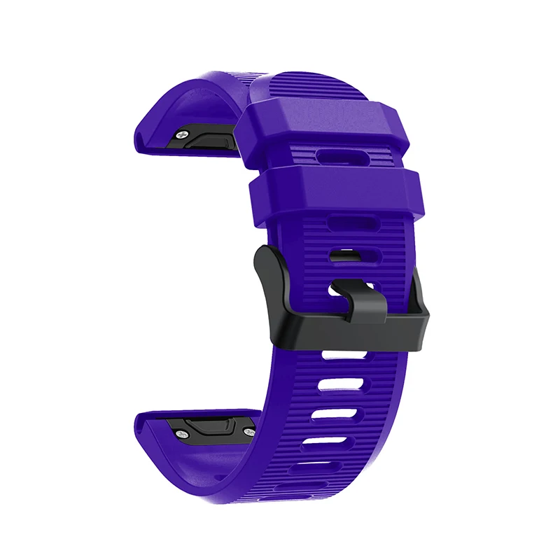 Фиолетовый 26 22 20 мм ремешок для garmin fenix 5 5X 5S Plus 3 3HR часы Quick fit Силиконовый Easyfit наручные часы ремешок для garmin fenix 5x5 5S - Цвет: Фиолетовый
